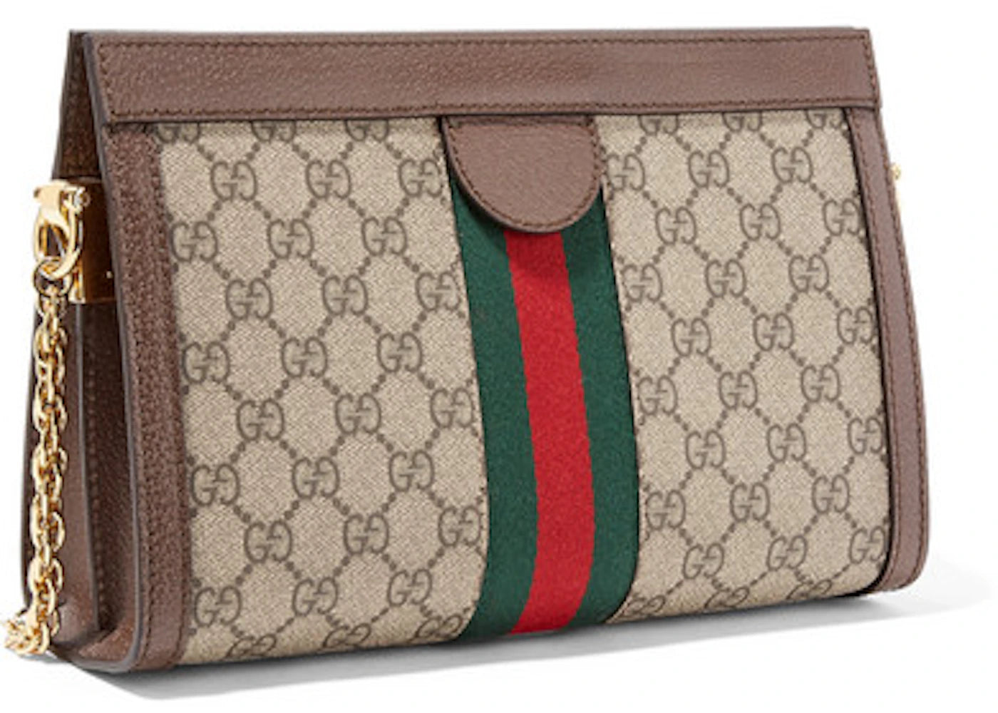 Gucci Ophidia Convertible Clutch GG Web Small Brown - vue secondaire A