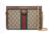 Gucci Ophidia Convertible Clutch GG Web Klein Braun