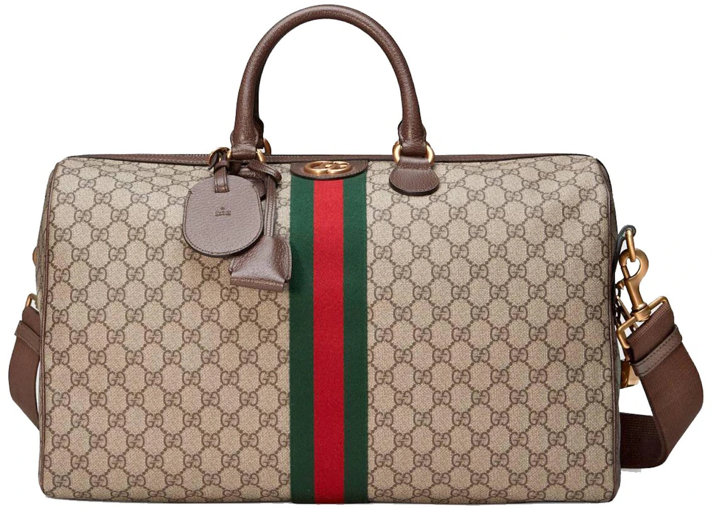 Gucci Ophidia GG Reisetasche, mittelgroß, Beige/Ebenholz - vue 360