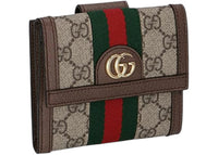 Gucci Ophidia GG Supreme French Flap Wallet Beige
