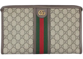 Gucci Ophidia Zipped Pouch Beige/Ebony - vue 360