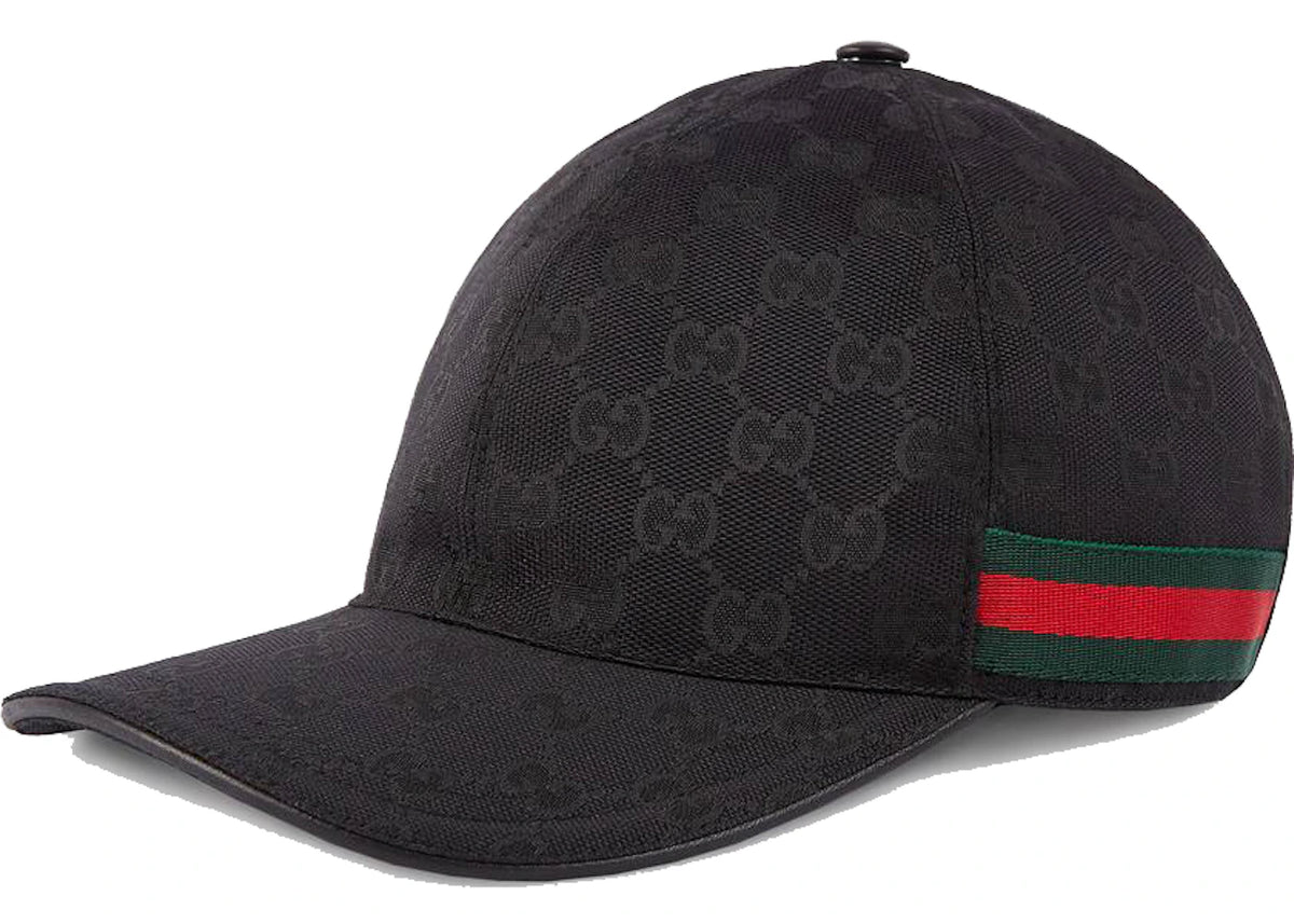 Gucci Original GG Canvas Baseball Hat with Web Black - vue secondaire B