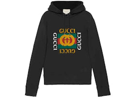 Gucci Oversize Sweatshirt with Gucci Logo Black - vue 360