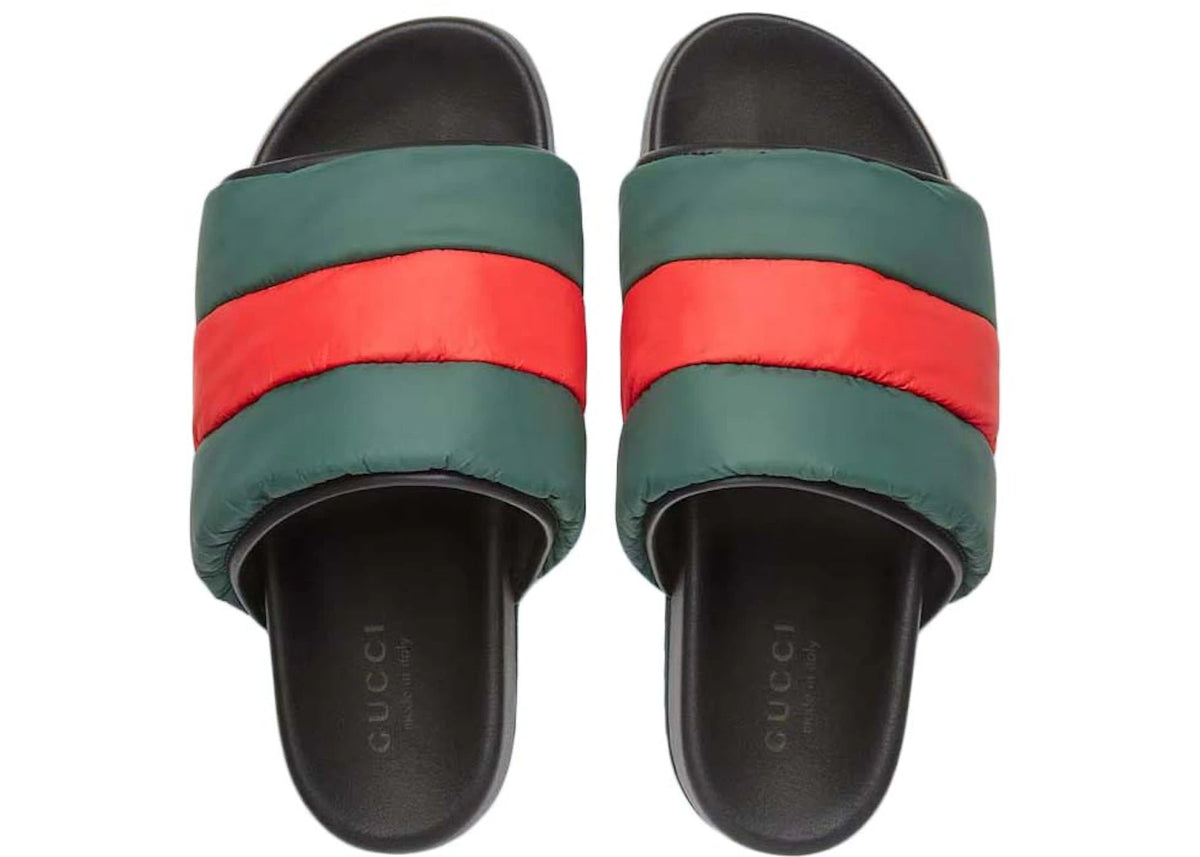 Gucci Padded Web Slide Red Green - vue secondaire B