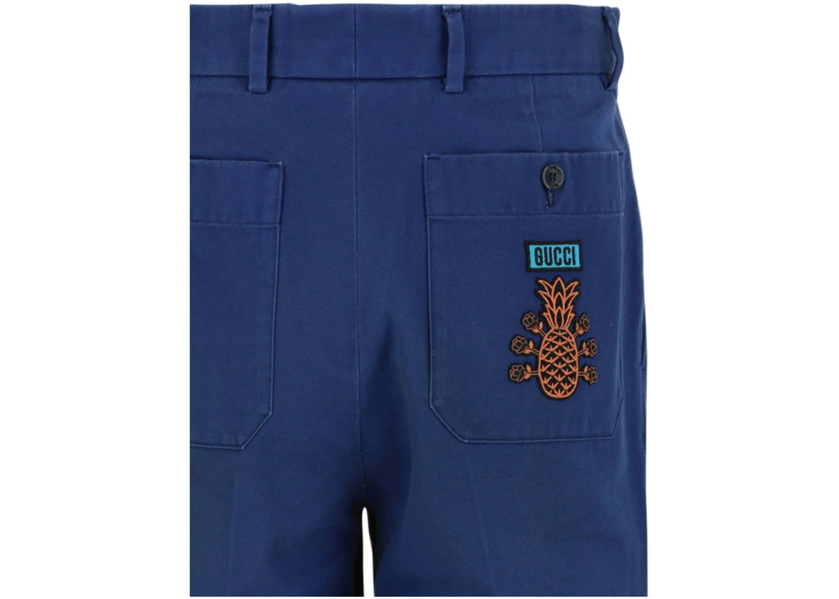 Gucci Pineapple Embroidered Shorts Blue - vue secondaire B