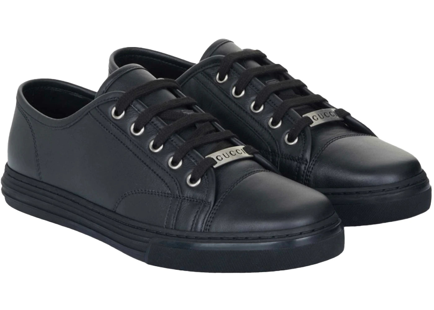 Gucci Plate Leather Low Black - vue secondaire B