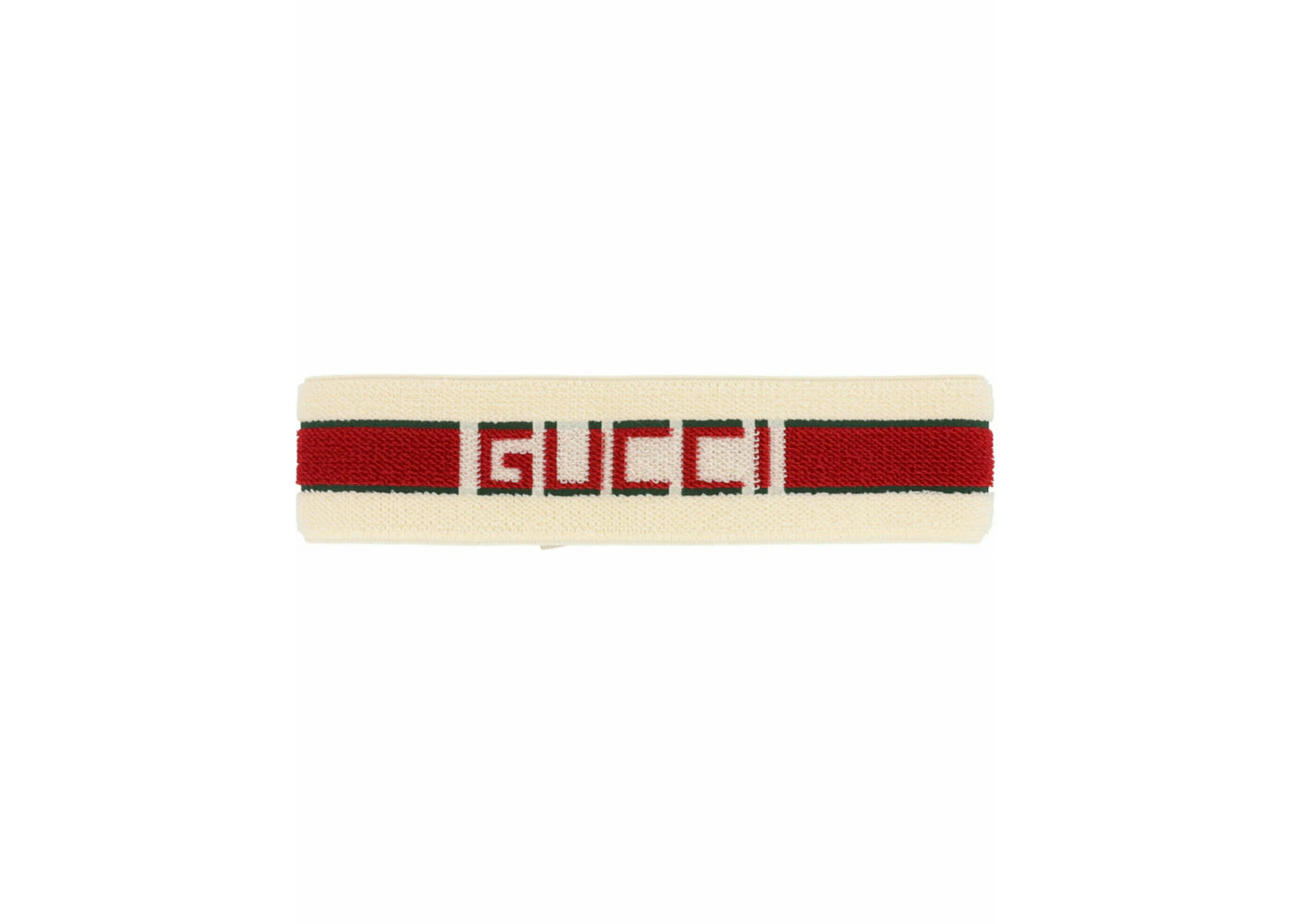 Gucci Queen Elastic Headband Ivory/Dark Green - vue secondaire B