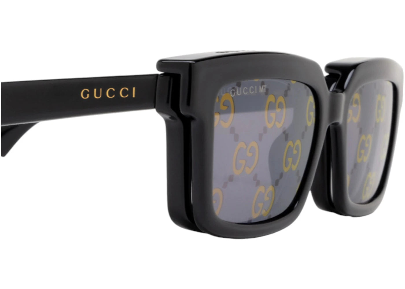 Gucci Rectangle Sunglasses Black Clip On Brown (GG1543S-001-54) - vue secondaire A
