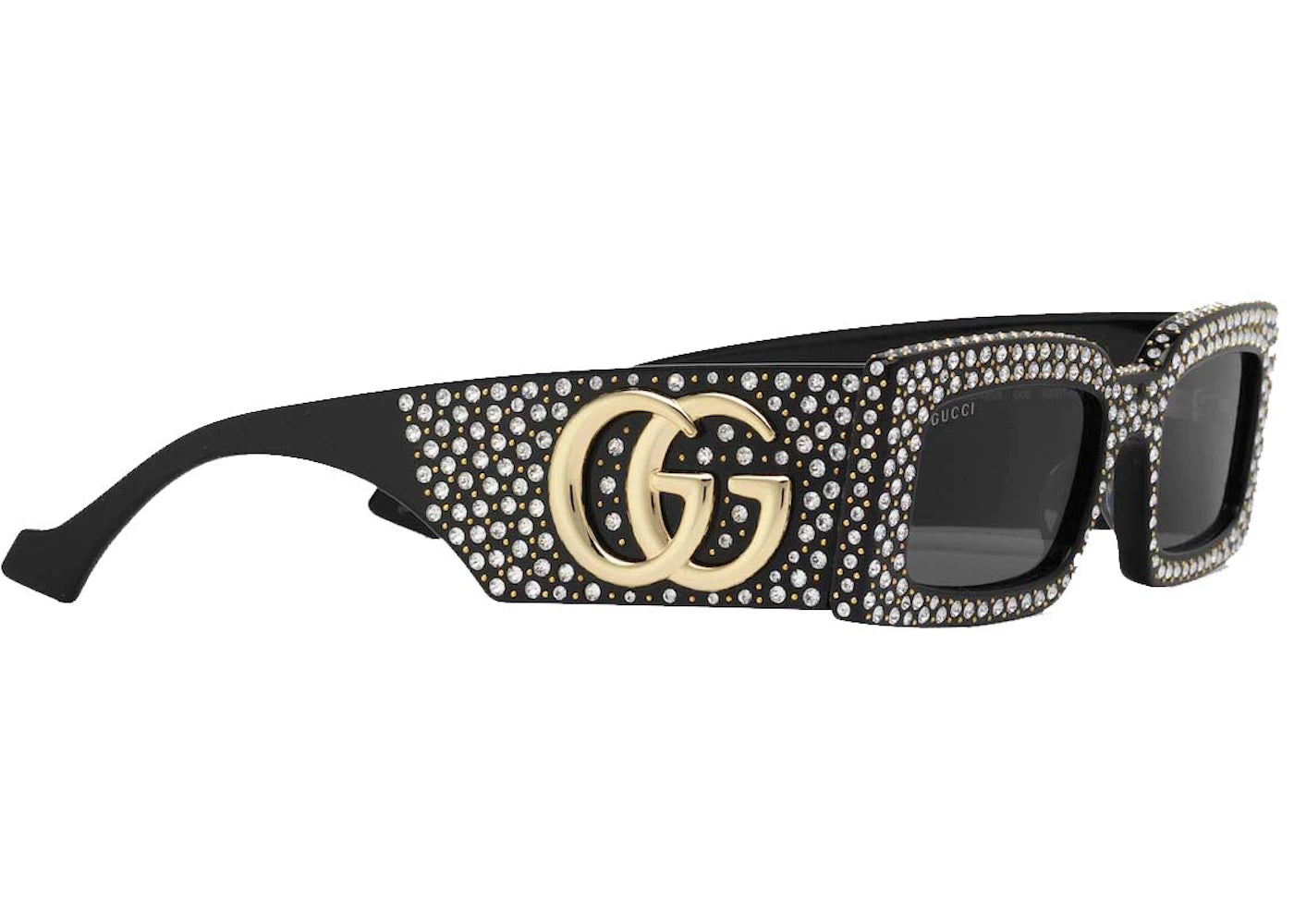 Gucci Rectangular Frame Sunglasses Black/Silver/Gold (755254 J0741 1012) - vue secondaire B