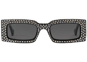 Gucci Rectangular Frame Sunglasses Black/Silver/Gold (755254 J0741 1012) - vue 360