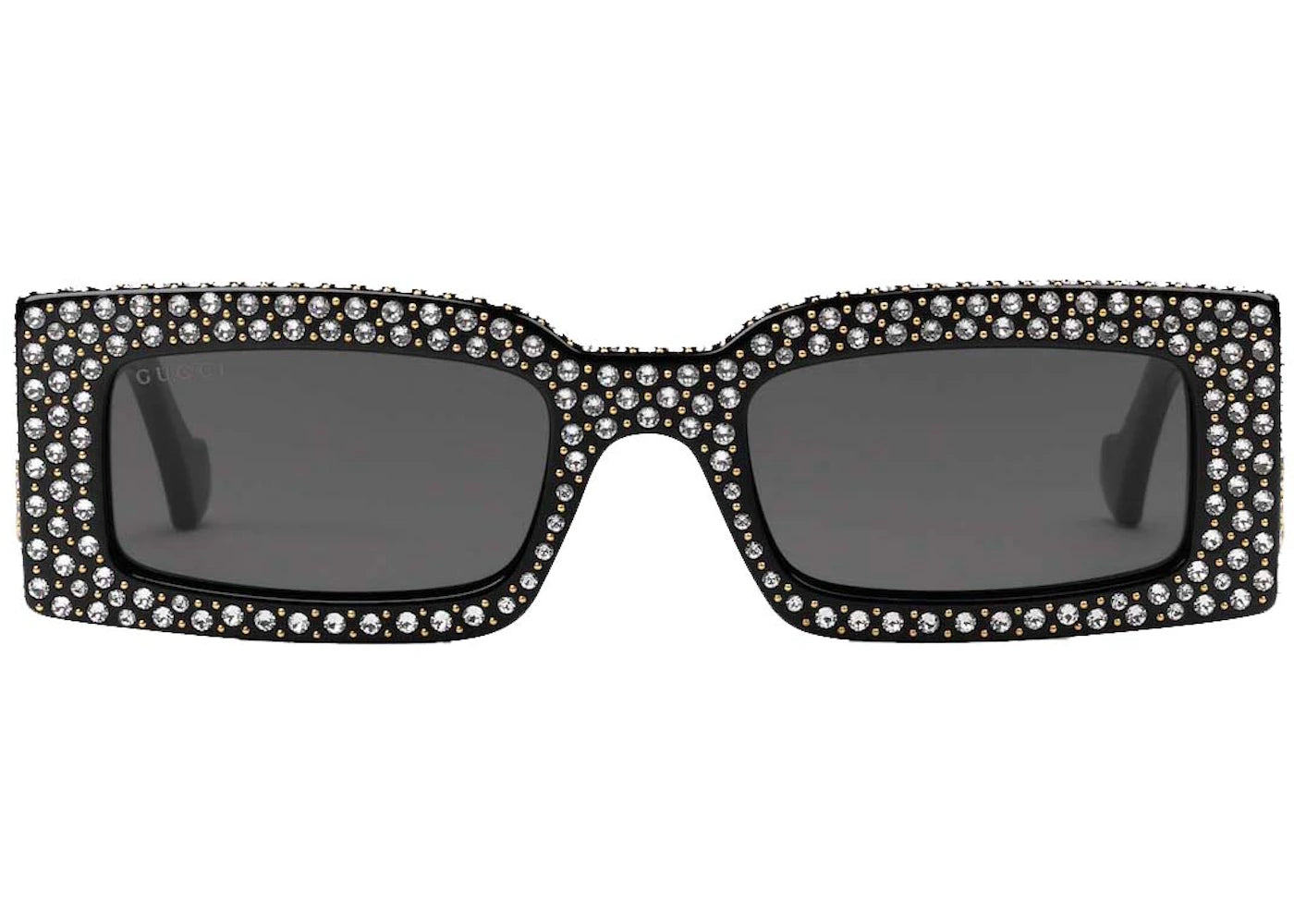 Gucci Rectangular Frame Sunglasses Black/Silver/Gold (755254 J0741 1012) - vue secondaire A