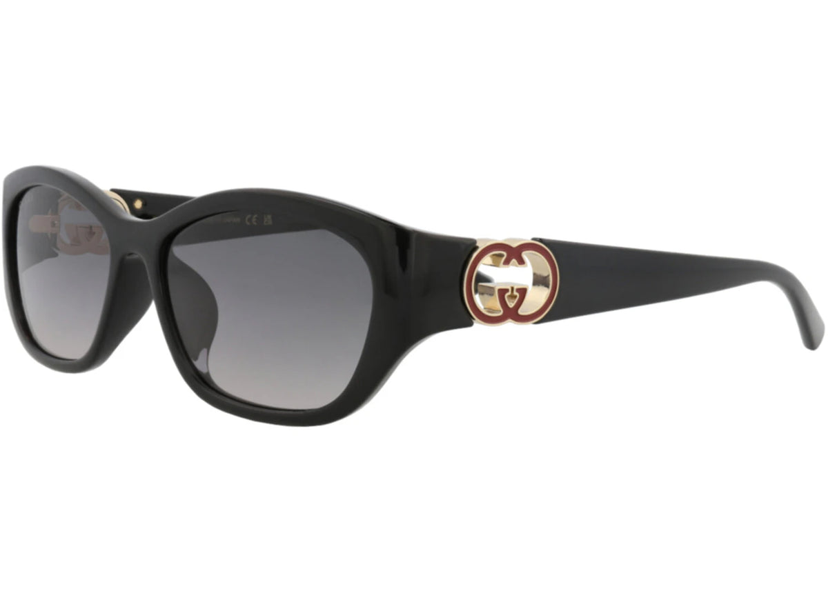 Gucci Round-Frame Injection Sunglasses Black Black Grey (GG1826SK-30015988-008) - vue secondaire B