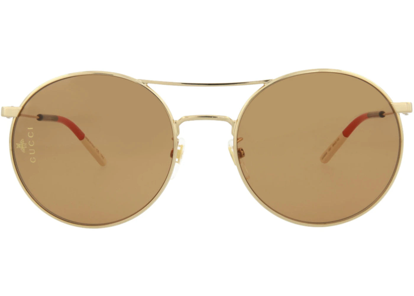 Gucci Round-Frame Metal Sunglasses Gold Gold Brown (GG0680S-30008569-003) - vue secondaire A