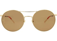 Gucci Round-Frame Metal Sunglasses Gold Gold Brown (GG0680S-30008569-003)