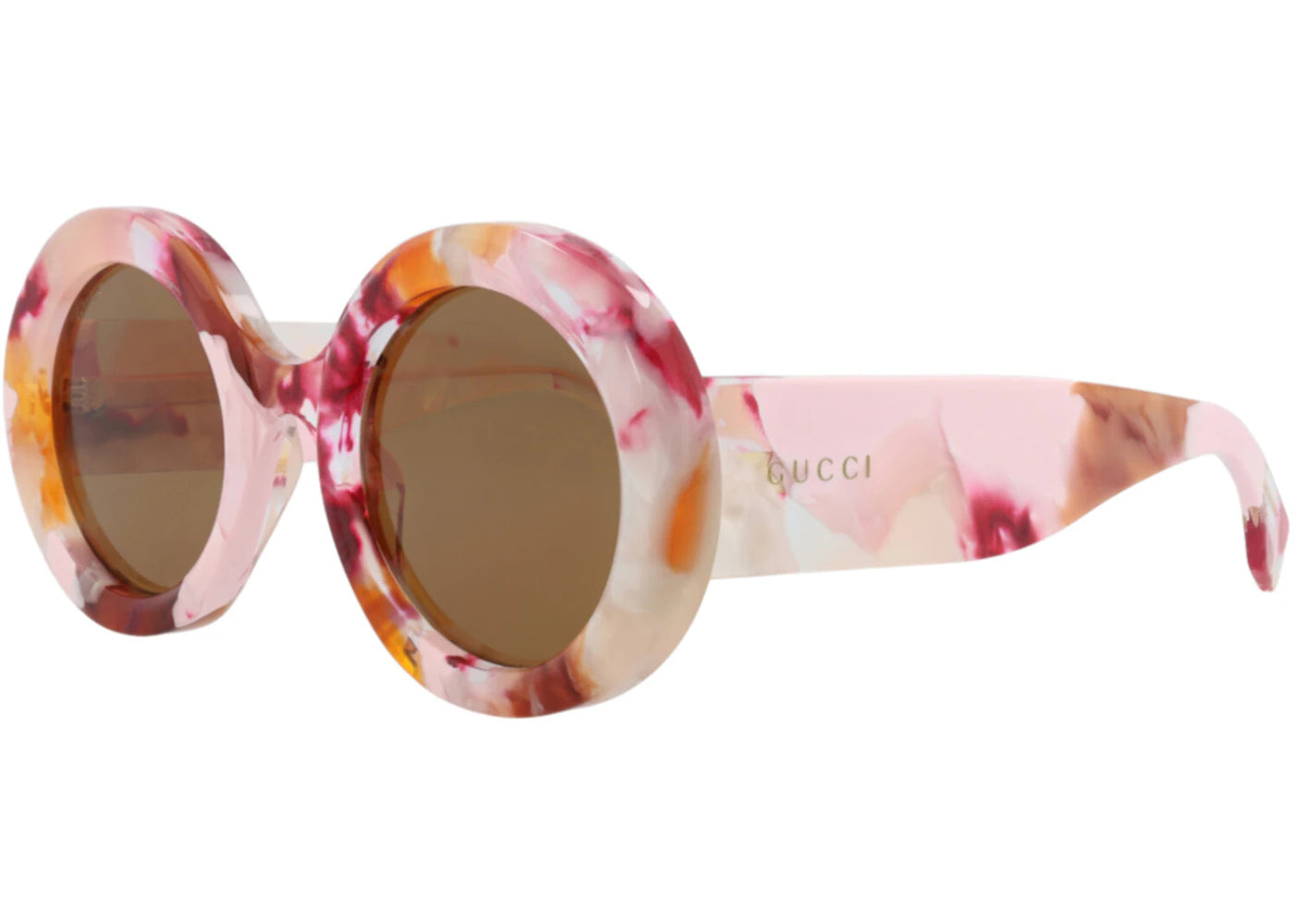 Gucci Round-Frame Recycled Acetate Sunglasses Pink Pink Brown (GG1748S-30015526-001) - vue secondaire B