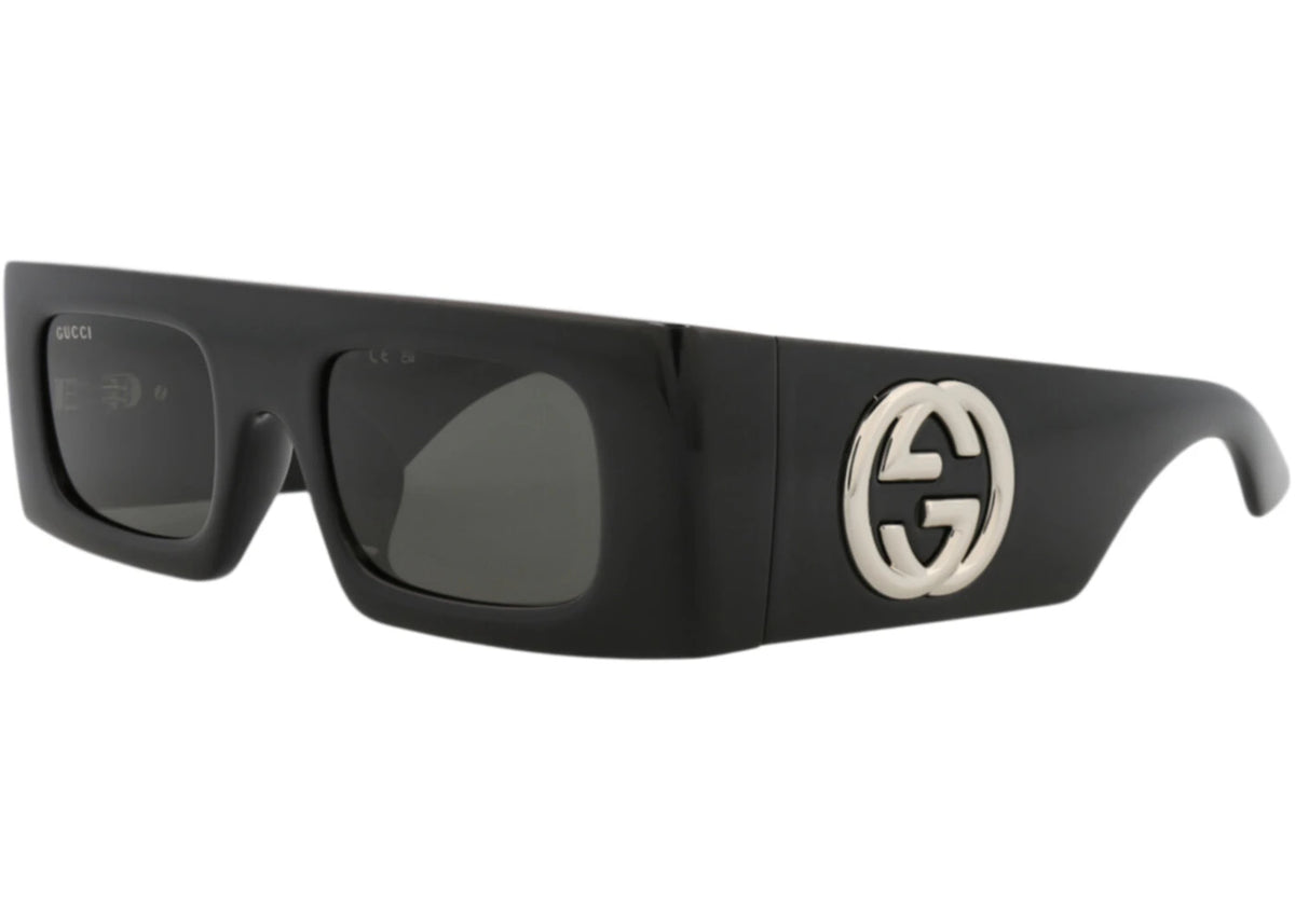 Gucci Shield-Frame Injection Sunglasses Black Black Grey (GG1646S-30015324-001) - vue secondaire B