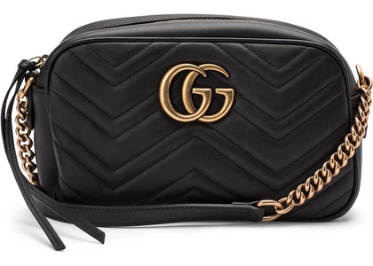 Gucci GG Marmont Camera Bag Matelasse Small Black - authentic Gucci product
