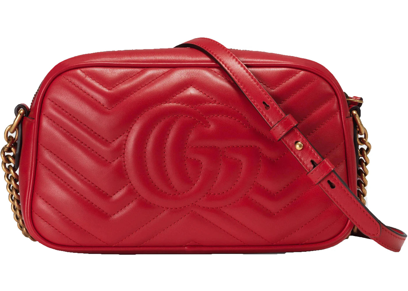 Gucci GG Marmont Camera Bag Matelasse Small Hibiscus Red - vue secondaire A