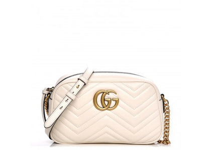 Gucci GG Marmont Small Matelasse Shoulder Bag White - authentic Gucci product