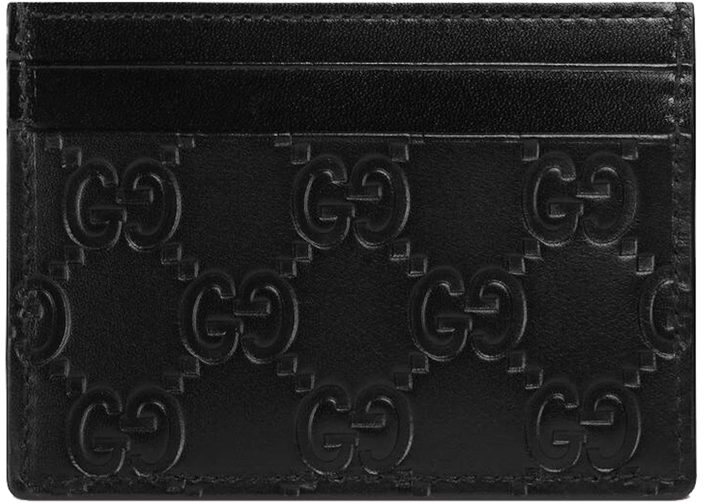 Gucci Signature Leather Card Holder GG (5 Card Slot) Black - vue secondaire A