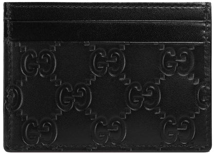 Gucci Signature Leather Card Holder GG (5 Card Slot) Black - authentic Gucci product