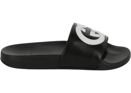 Gucci Slide Interlocking G Black White (Kids) - authentic Gucci sneakers