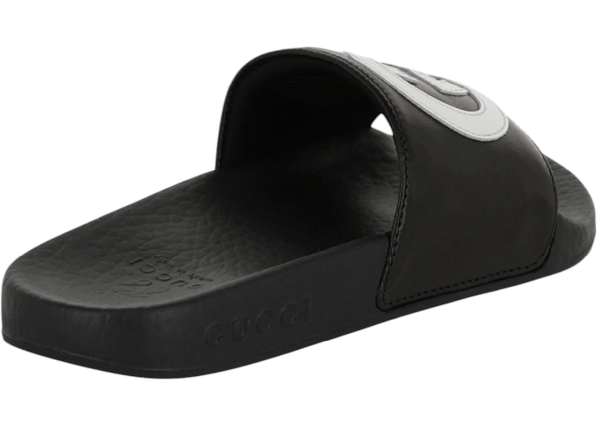 Gucci Slide Interlocking G Schwarz Weiß (Kinder) - vue secondaire B
