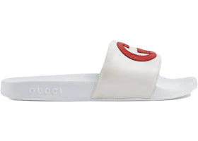 Gucci Slide Interlocking G Leather White (Women's) - vue 360