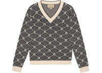 Gucci Slim-Fit Patterned Sweater Black White