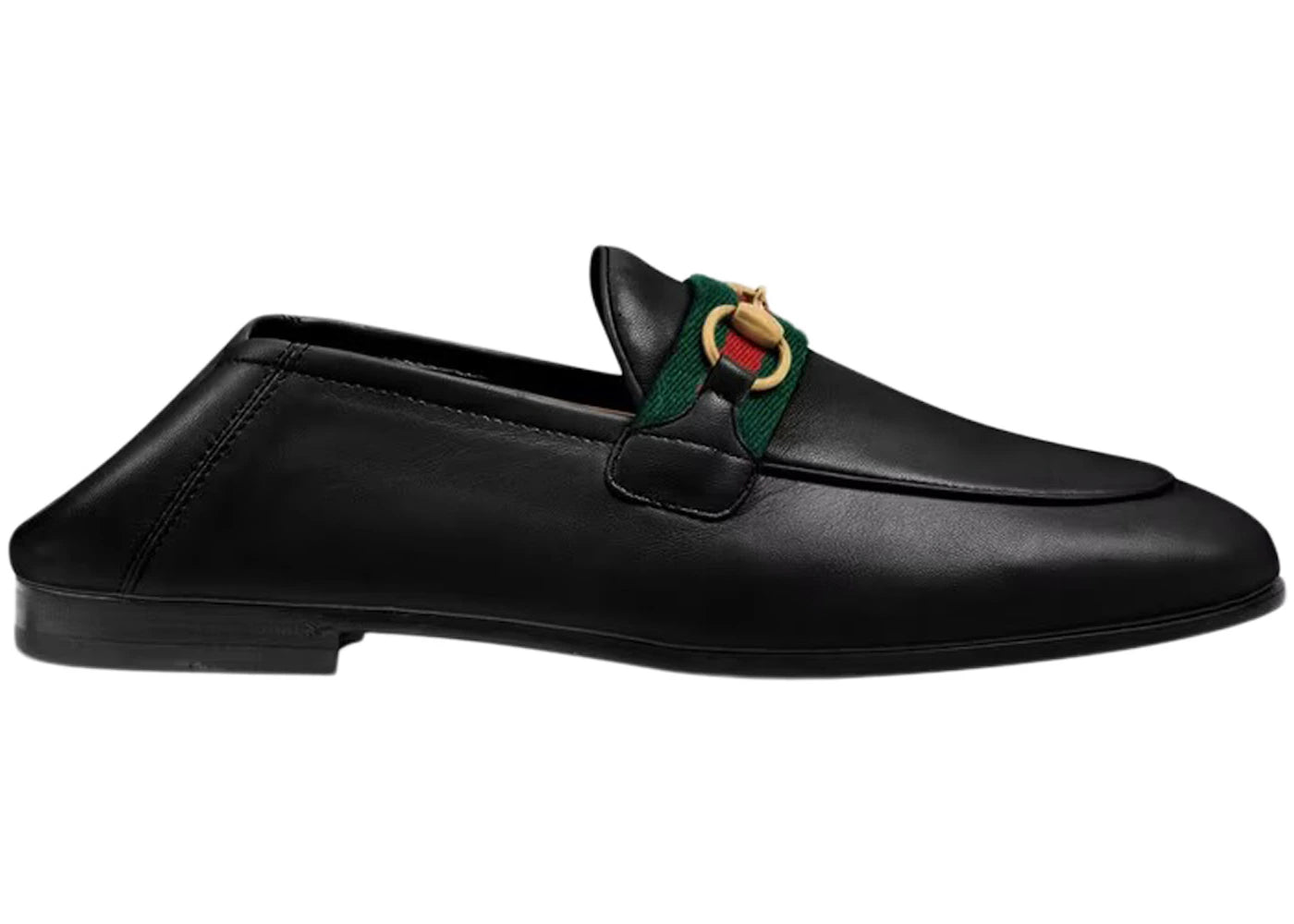 Gucci Slip On Loafer with Web Black Leather - vue secondaire B