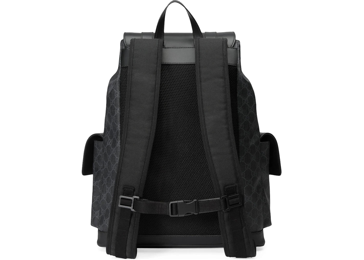 Gucci Soft Backpack GG Supreme Blue/Red Web Black/Grey - vue secondaire B