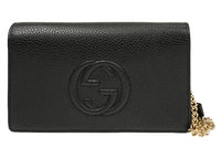Gucci Soho Ketten-Portemonnaie Tasche Schwarz