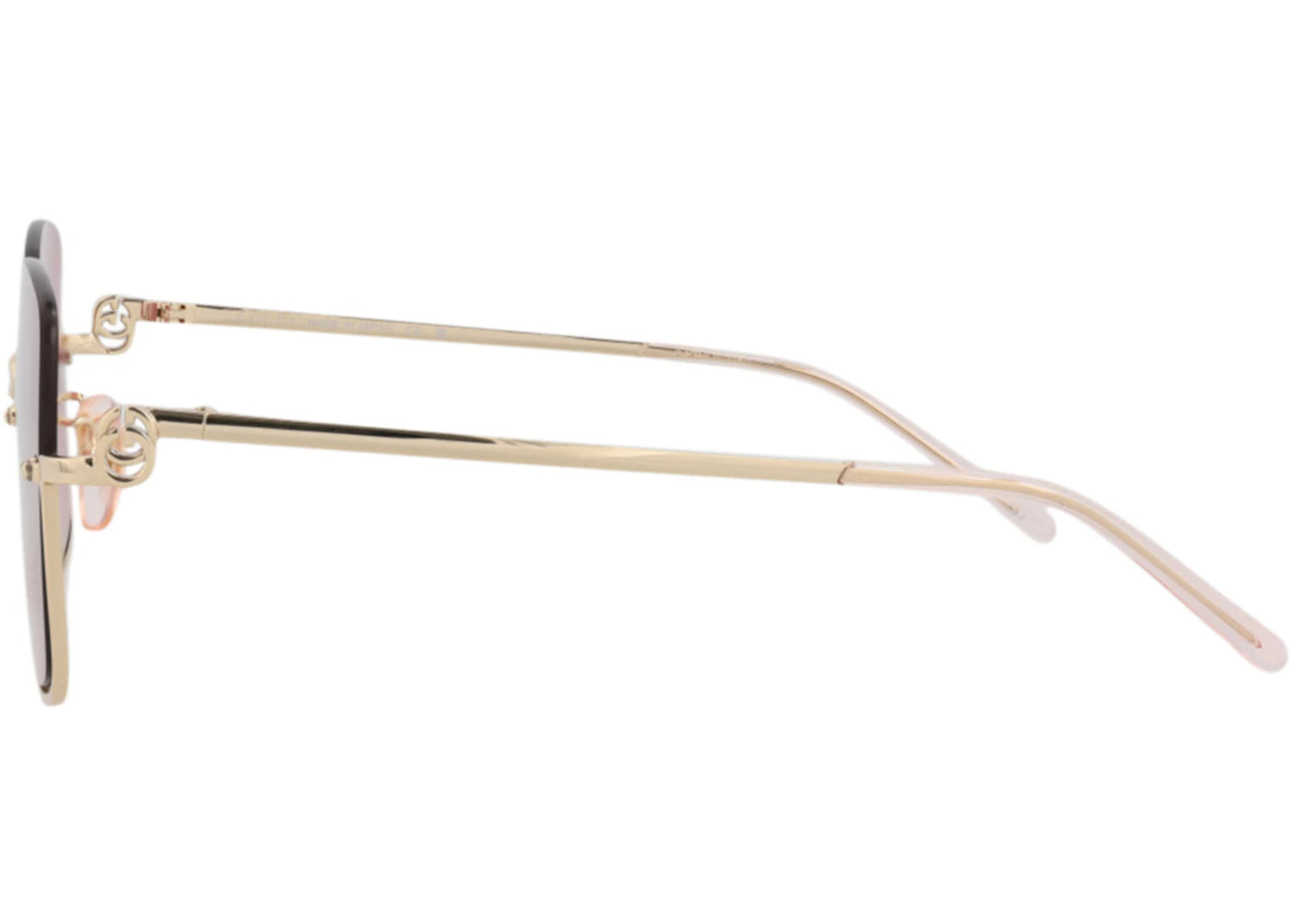 Gucci Square-Frame Metal Sunglasses Gold/Gold/Red (GG1279S-30013846-003) - vue secondaire B