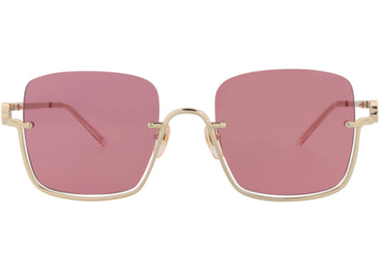 Gucci Square-Frame Metal Sunglasses Gold/Gold/Red (GG1279S-30013846-003) - authentic Gucci product