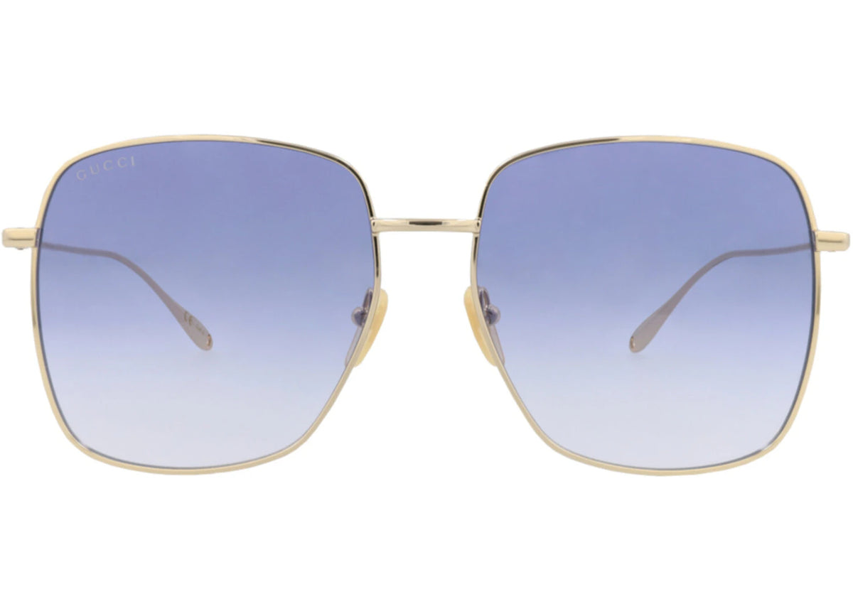 Gucci Square-Frame Metal Sunglasses Gold Gold Violet (GG1031S-30011783-004) - vue secondaire A