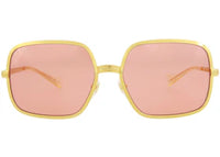 Gucci Square-Frame Metal Sunglasses Gold/Red (GG1063S-30012261-001-70048)