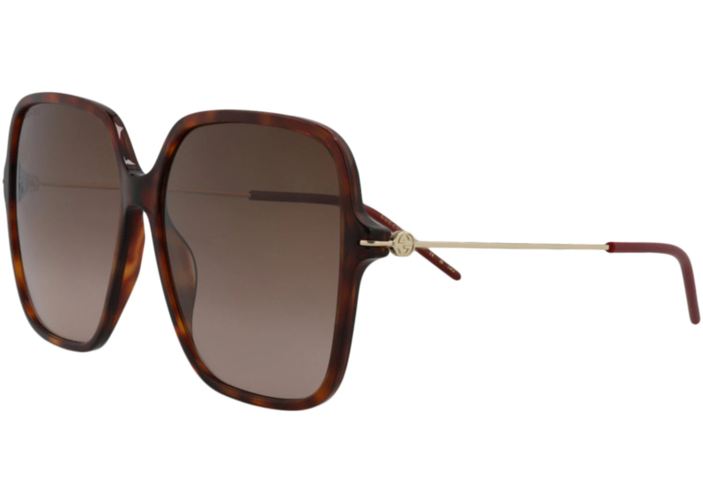 Gucci Square-Frame Recycled Acetate Sunglasses Havana Gold Brown (GG1267S-30013949-002) - vue secondaire B