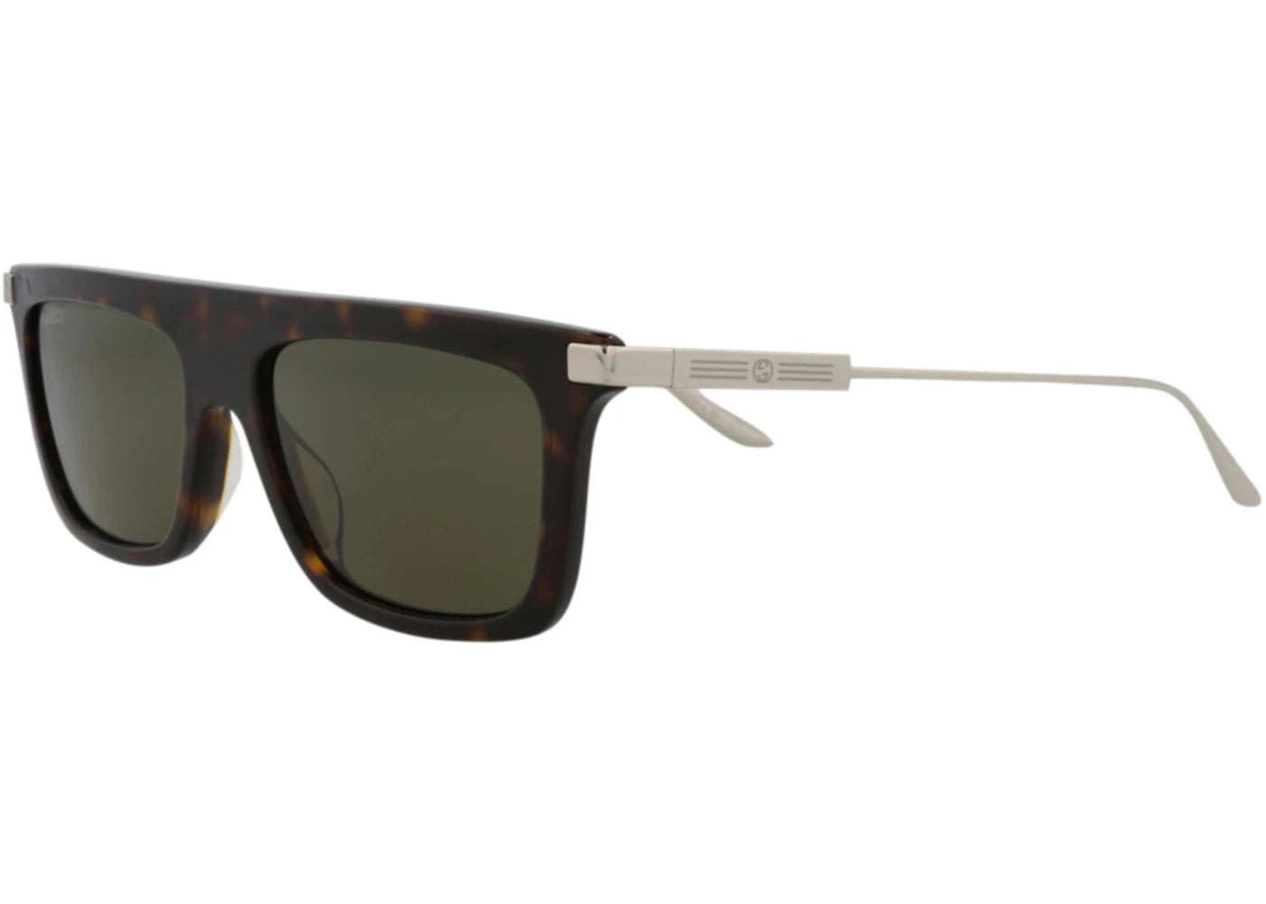 Gucci Square-Frame Recycled Acetate Sunglasses Havana/Silver/Green (GG1437S-30014438-002) - vue secondaire A