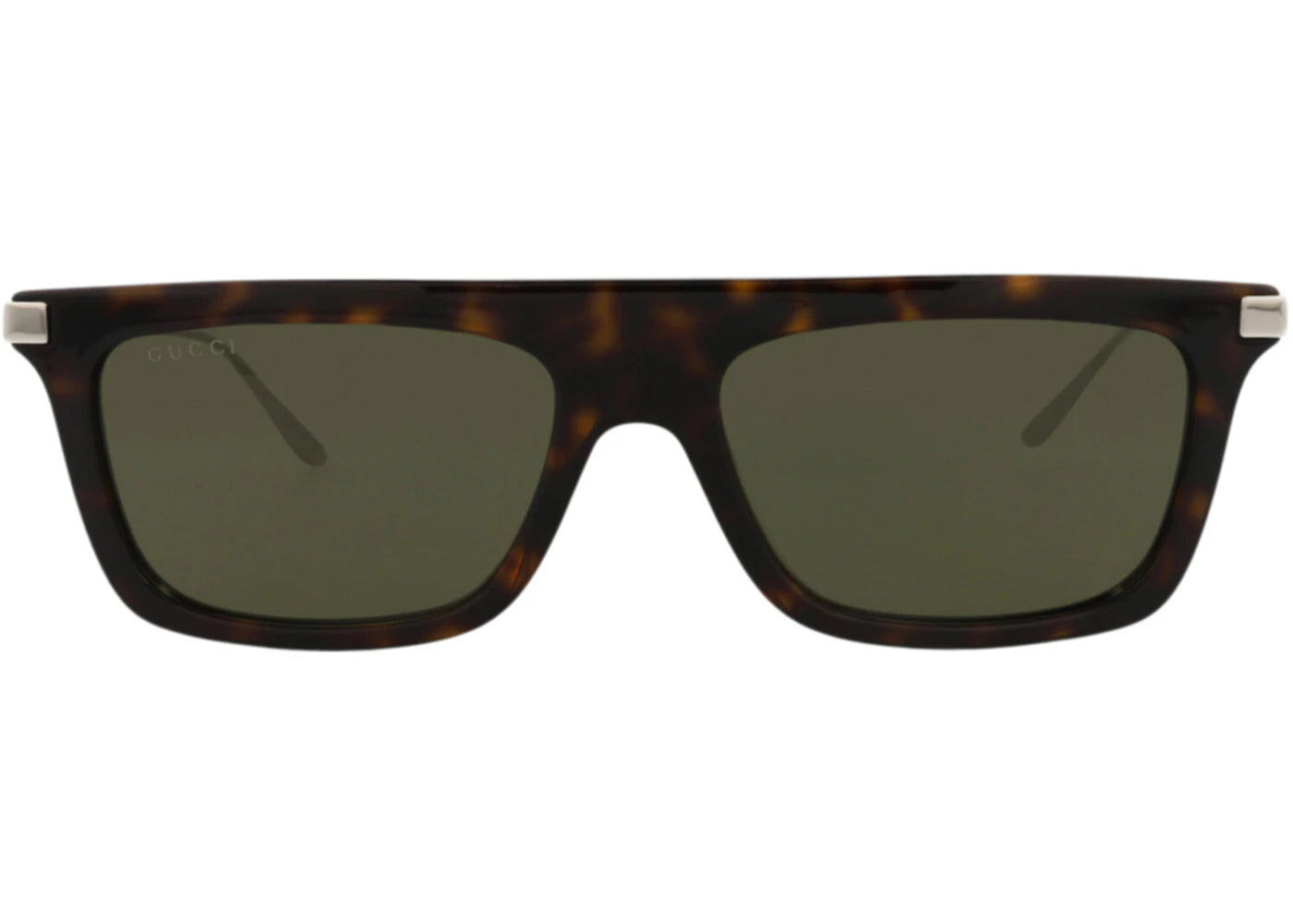 Gucci Square-Frame Recycled Acetate Sunglasses Havana/Silver/Green (GG1437S-30014438-002) - vue 360