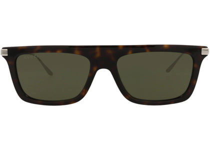 Gucci Square-Frame Recycled Acetate Sunglasses Havana/Silver/Green (GG1437S-30014438-002) - authentic Gucci product