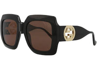 Gucci Square Rectangle Sunglasses Black/Brown (GG1022S-30011773-005)