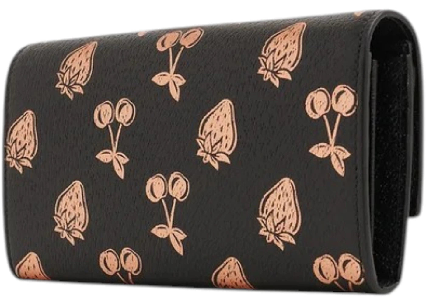 Gucci Strawberry Cherry GG Long Wallet Black Rose Gold - vue secondaire A