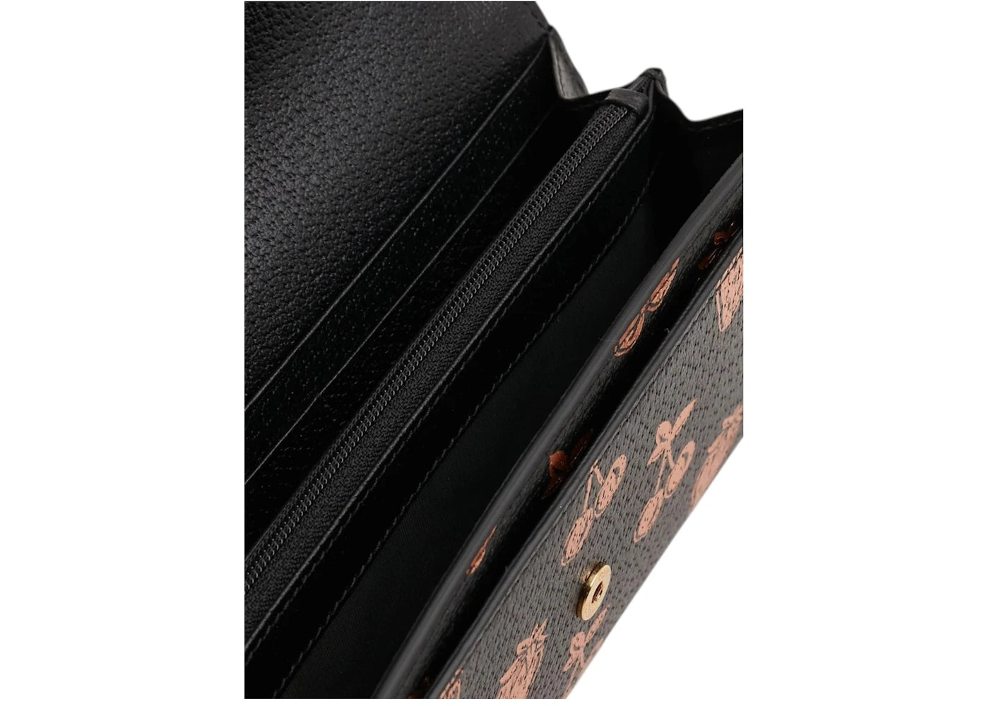 Gucci Strawberry Cherry GG Long Wallet Black Rose Gold - vue secondaire B
