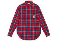 Gucci Tartan Skunk-Patch Shirt Red