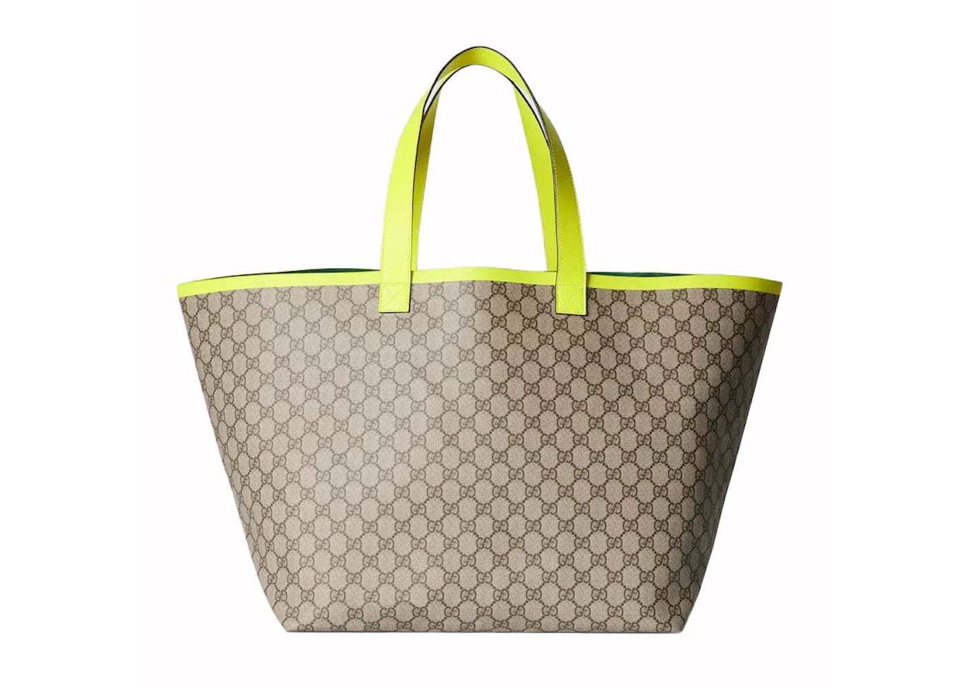 Gucci Totissima Large Tote Bag Beige/Fluorescent Yellow - vue secondaire B