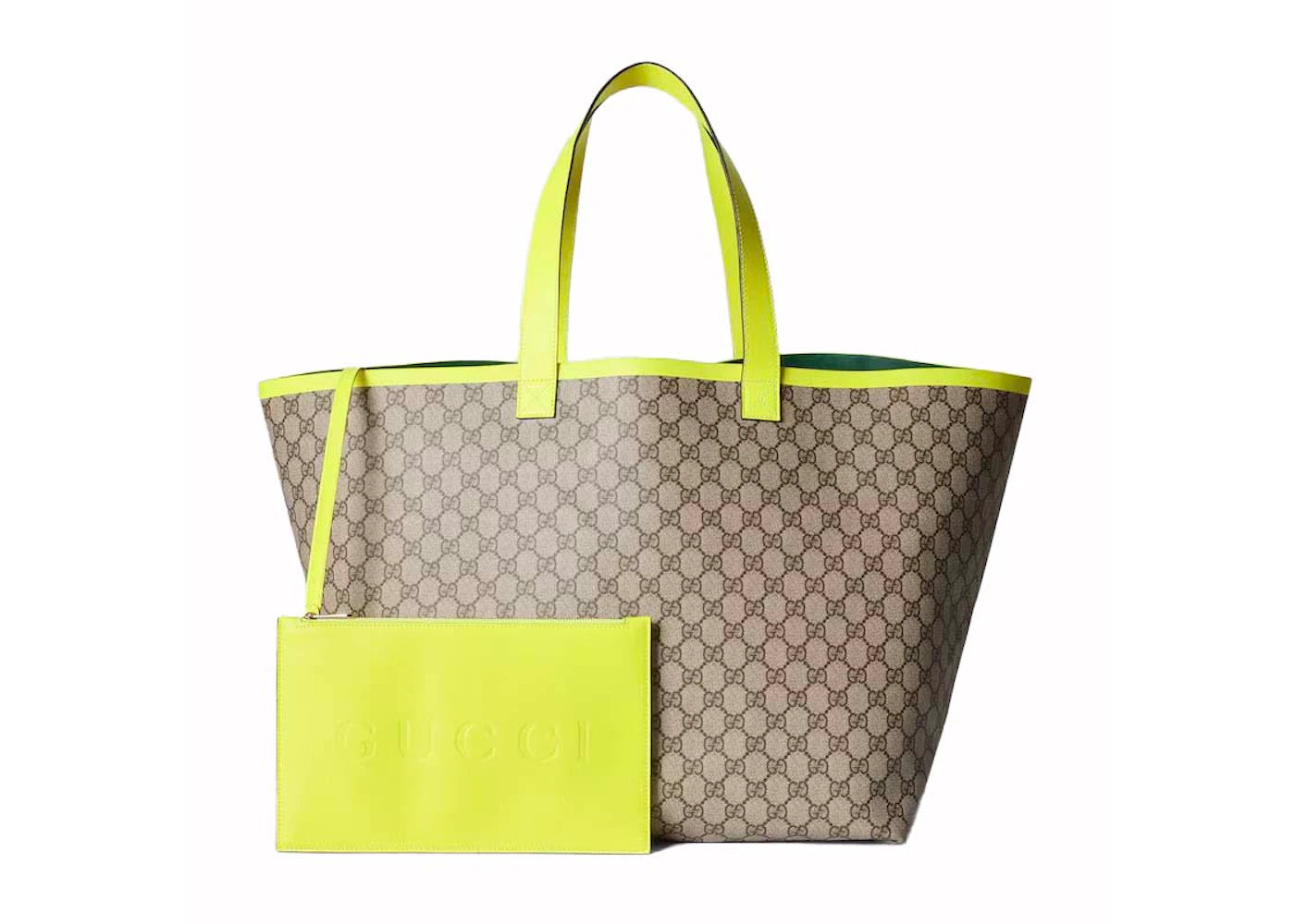 Gucci Totissima Large Tote Bag Beige/Fluorescent Yellow - vue secondaire A