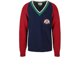 Gucci V-Neck Wool Sweater Indigo