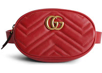 Gucci GG Marmont Belt Bag Matelasse Hibiscus Red