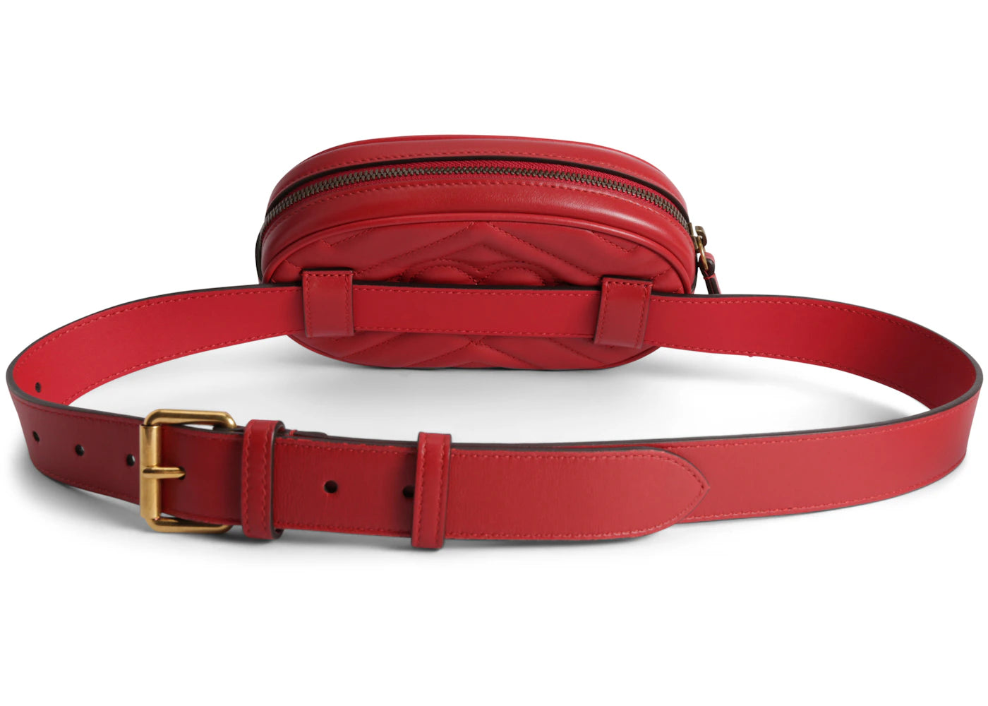 Gucci GG Marmont Belt Bag Matelasse Hibiscus Red - vue secondaire B