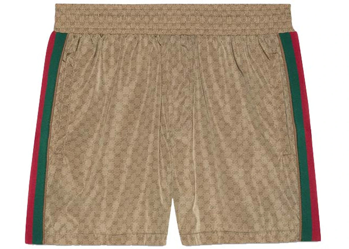 Gucci Waterproof Nylon GG Swim Shorts Camel - vue secondaire A